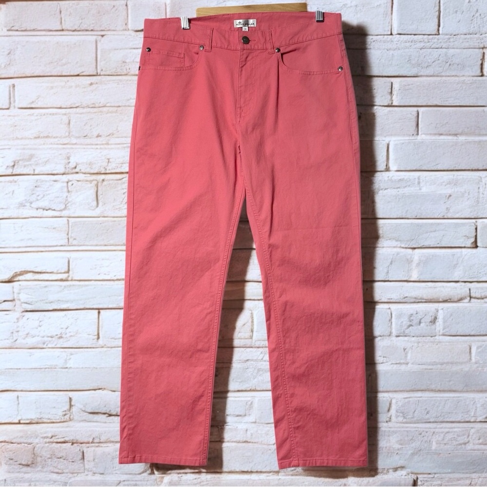 Peter Millar Slim Fit Chino Soft Touch Twill Trouser Pants Cape Red Pima Cotton